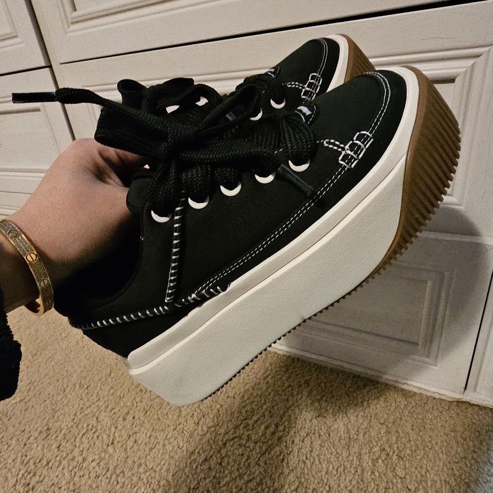 UGG Black and White Platform Sneakers